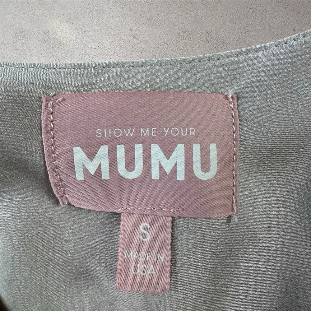 Show Me Your MuMu Satin Jasmine Halter MIDI Dress In Champagne Size S - Picture 5 of 9